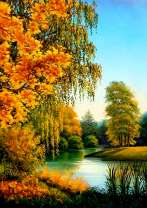 Осенний лес на берегу реки