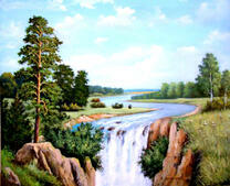 Водопад в русской местности