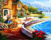 Домишки на красочной набережной