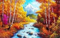 Ручей в осеннем лесу