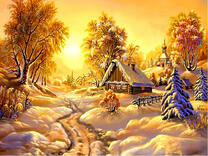 Деревня под одеялом снега