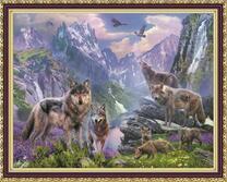 Стая волков в горах и красочное ущелье