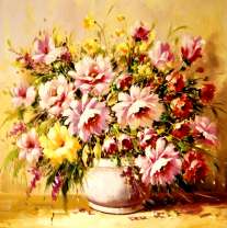 Букет пионов в белой вазе