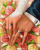 Новобрачная пара и розы