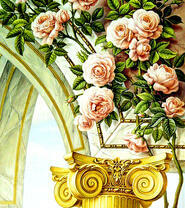 Плетущаяся роза на колоне