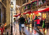 Уютная улочка под дождем