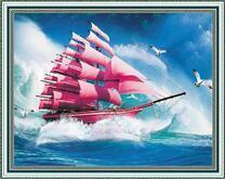 Стремительный парусник на морских волнах