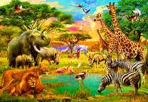 Африканские звери у водопоя