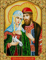 Икона святых Петра и Февронии