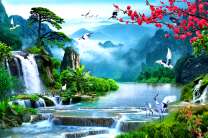 Фантастический водопад в горах