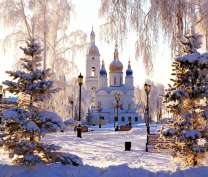 Храм в зимнем городе