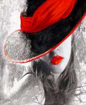 Женщина в чёрно-красной шляпе