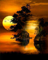 Закат над морским островом