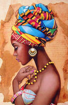Темнокожая женщина в яркой чалме