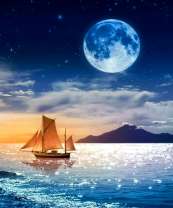 Парусник в лунной ночи