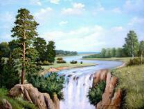 Водопад на извилистой реке