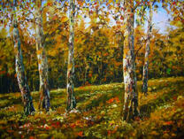 Березовая роща с золотистыми листьями