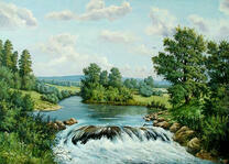 Небольшие пороги на равнинной реке