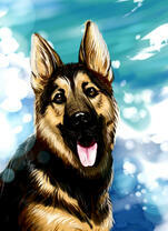 Радостный щеночек овчарки