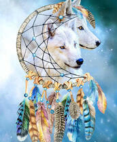 Два белых волка в ловце снов