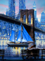 Влюбленные на берегу у Бруклинского моста