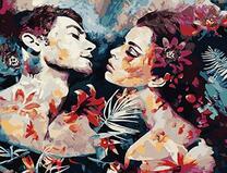 Влюбленная пара и цветы