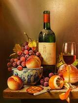 Вино и фрукты на столе