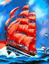 Корабль с красными парусами