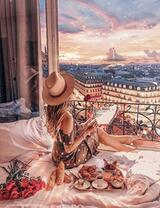 Романтическая девушка в Париже