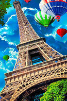 Эйфелева башня и воздушные шары