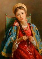 Русская красавица с косой