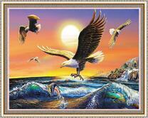 Орланы охотятся на рыбу