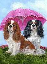 Пара собак кинг чарльз спаниель