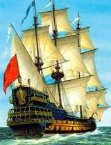 Стремительный бег фрегата по морской глади