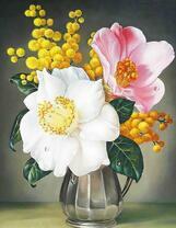 Букетик из нежных цветов и мимозы