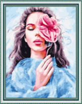 Девушка с большим цветком