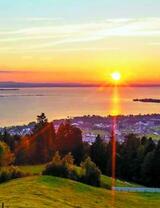 Красивый пейзаж с закатом