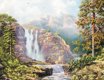 Небольшой водопад в красивом месте