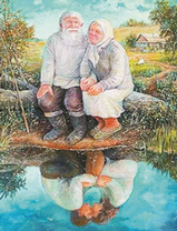 Пожилая пара вспоминает молодость