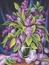 Букетище сирени и тюльпанов