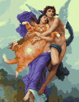 Девушка, ангел и рыжий кот