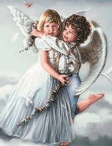 Милые обнимающиеся ангелочки