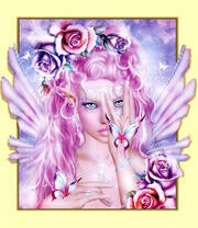 Фея с розами и бабочками