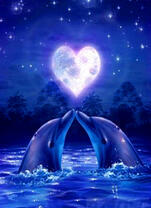 Дельфины и сердечко