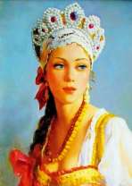 Милая девушка в русском наряде