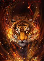 Тигр проходит сквозь огонь