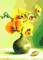 Желтые орхидяи в вазе