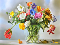 Разноцветный весенний букет