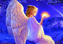 Ангел среди ночи со светом в руках