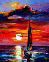 Парусник на фоне заката